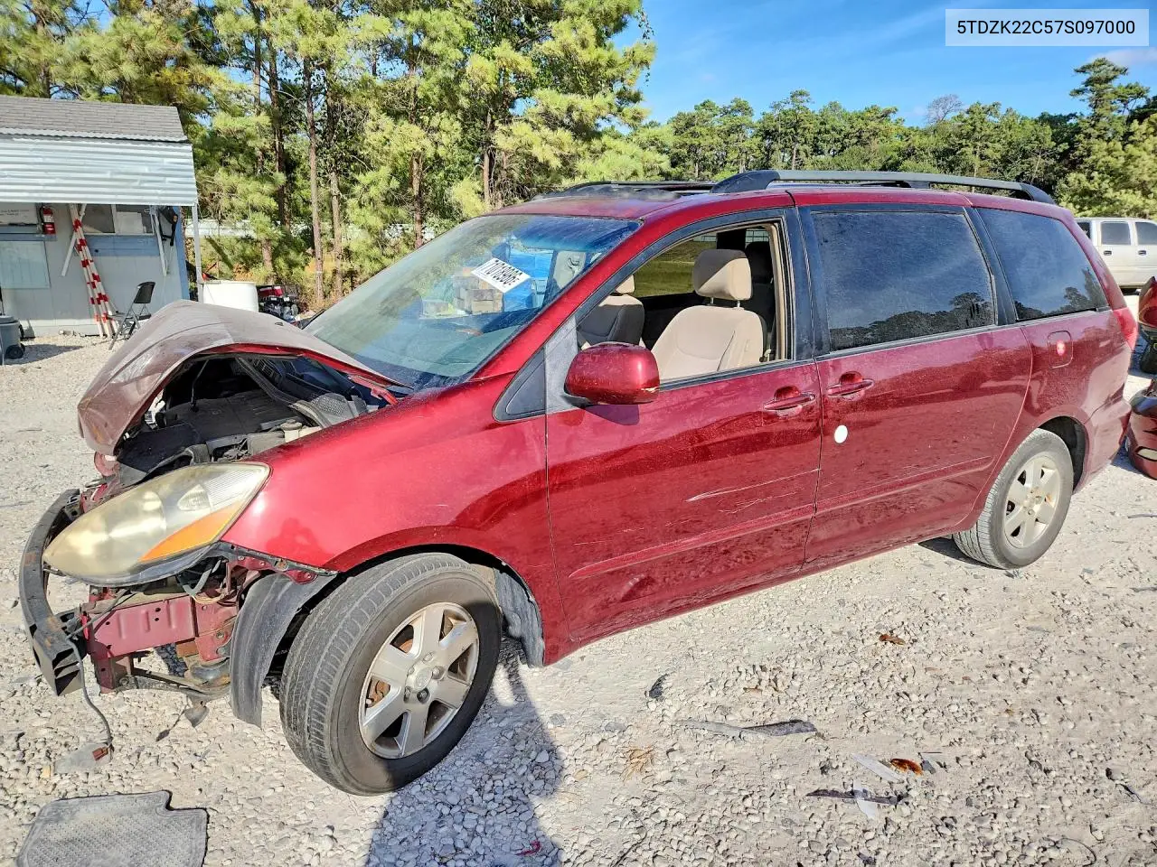 TOYOTA SIENNA 2007, VIN 5TDZK22C57S097000