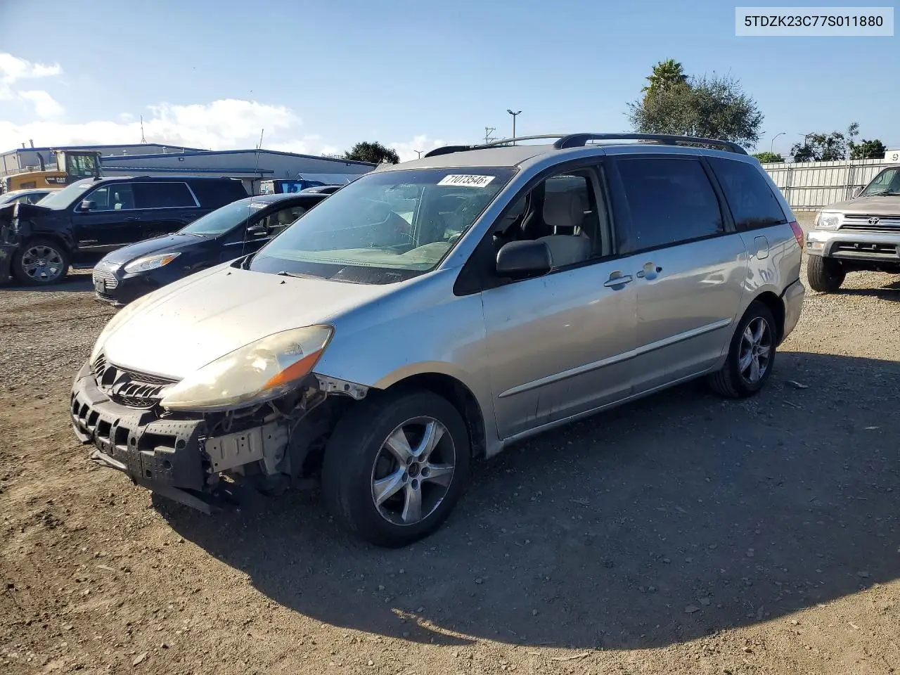 TOYOTA SIENNA 2007, VIN 5TDZK23C77S011880