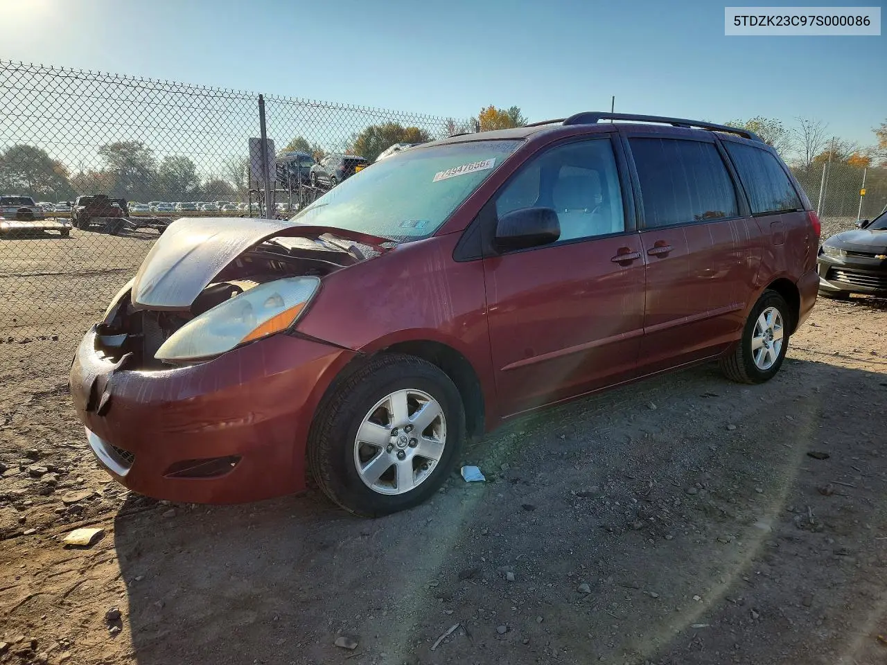 TOYOTA SIENNA 2007, VIN 5TDZK23C97S000086