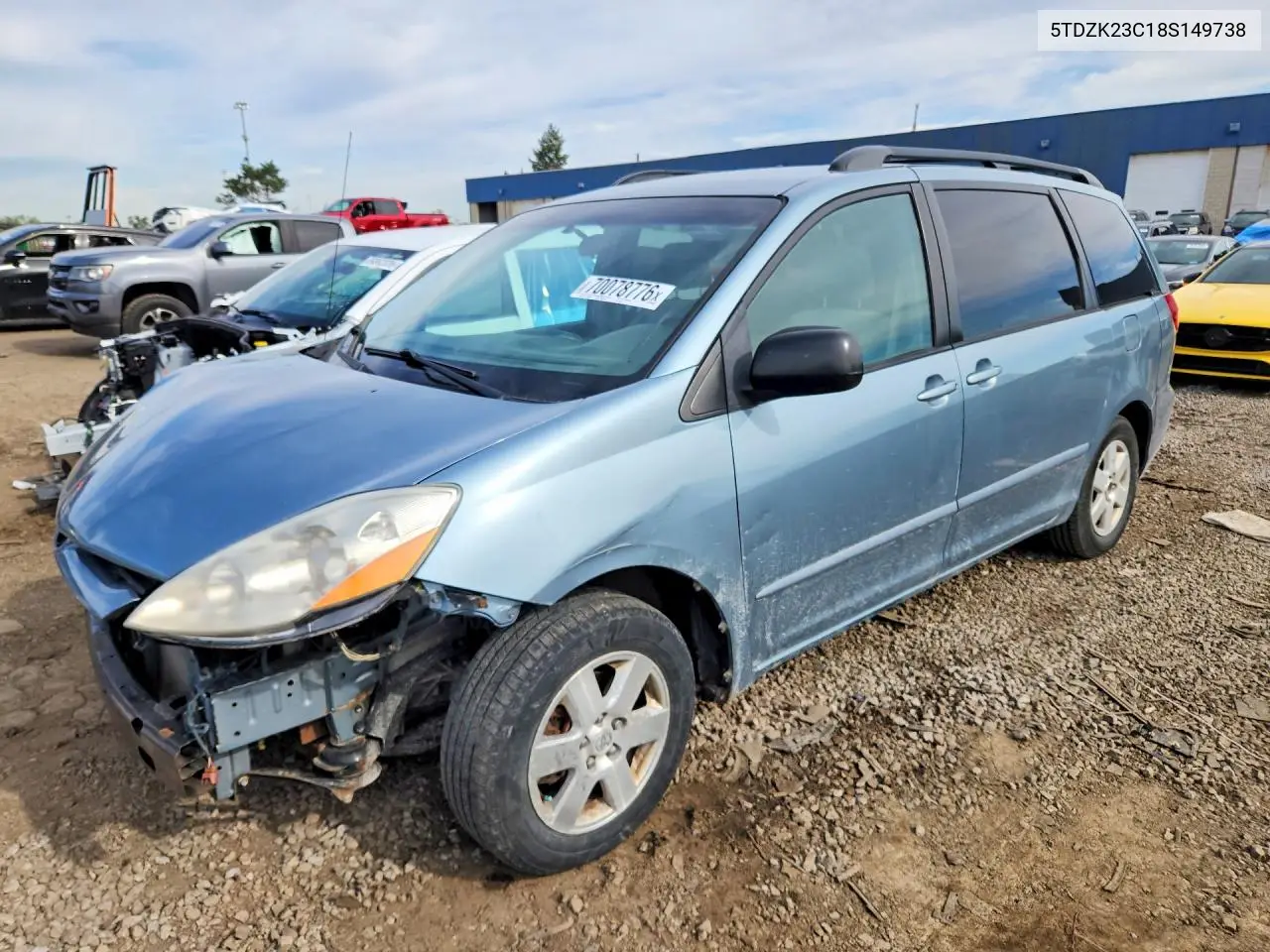 TOYOTA SIENNA 2008, VIN 5TDZK23C18S149738