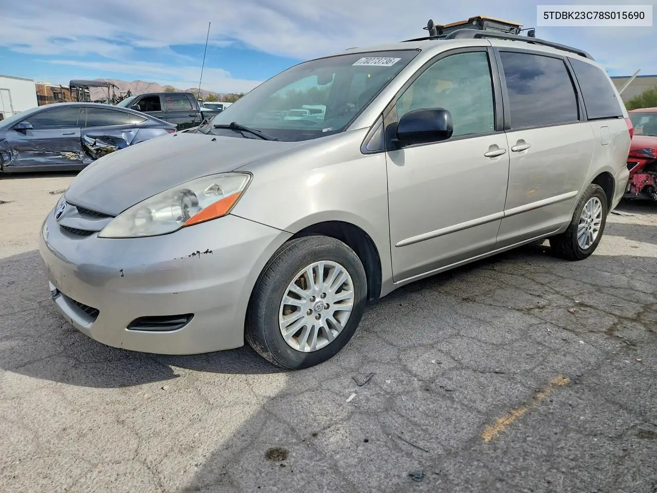 TOYOTA SIENNA 2008, VIN 5TDBK23C78S015690