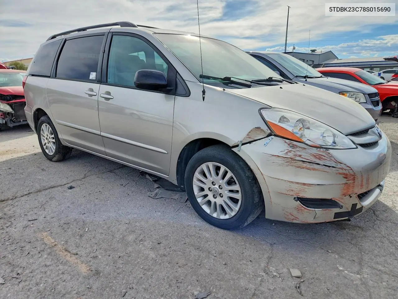 2008 TOYOTA SIENNA VIN 5TDBK23C78S015690 — фото 4