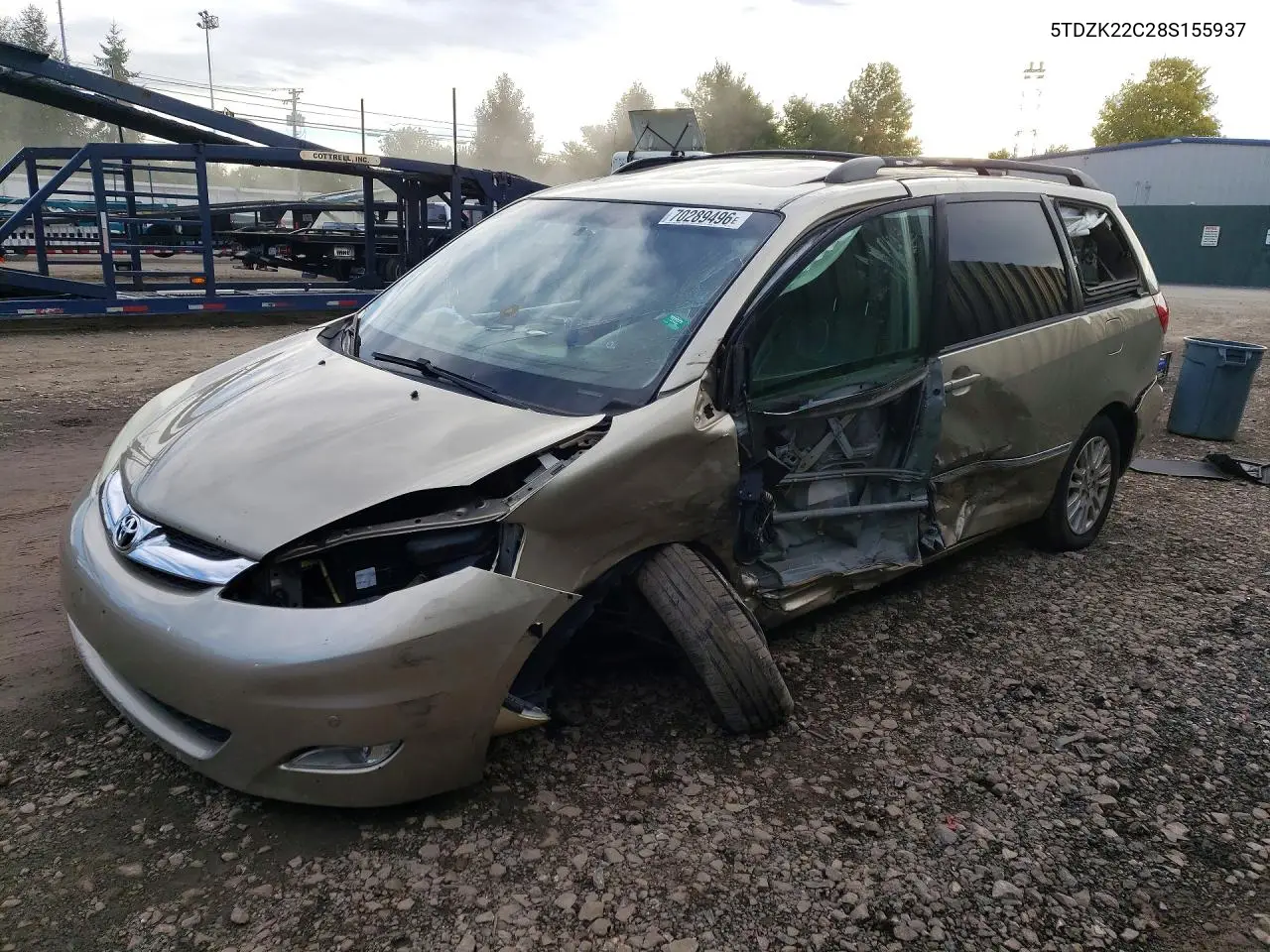 TOYOTA SIENNA 2008, VIN 5TDZK22C28S155937