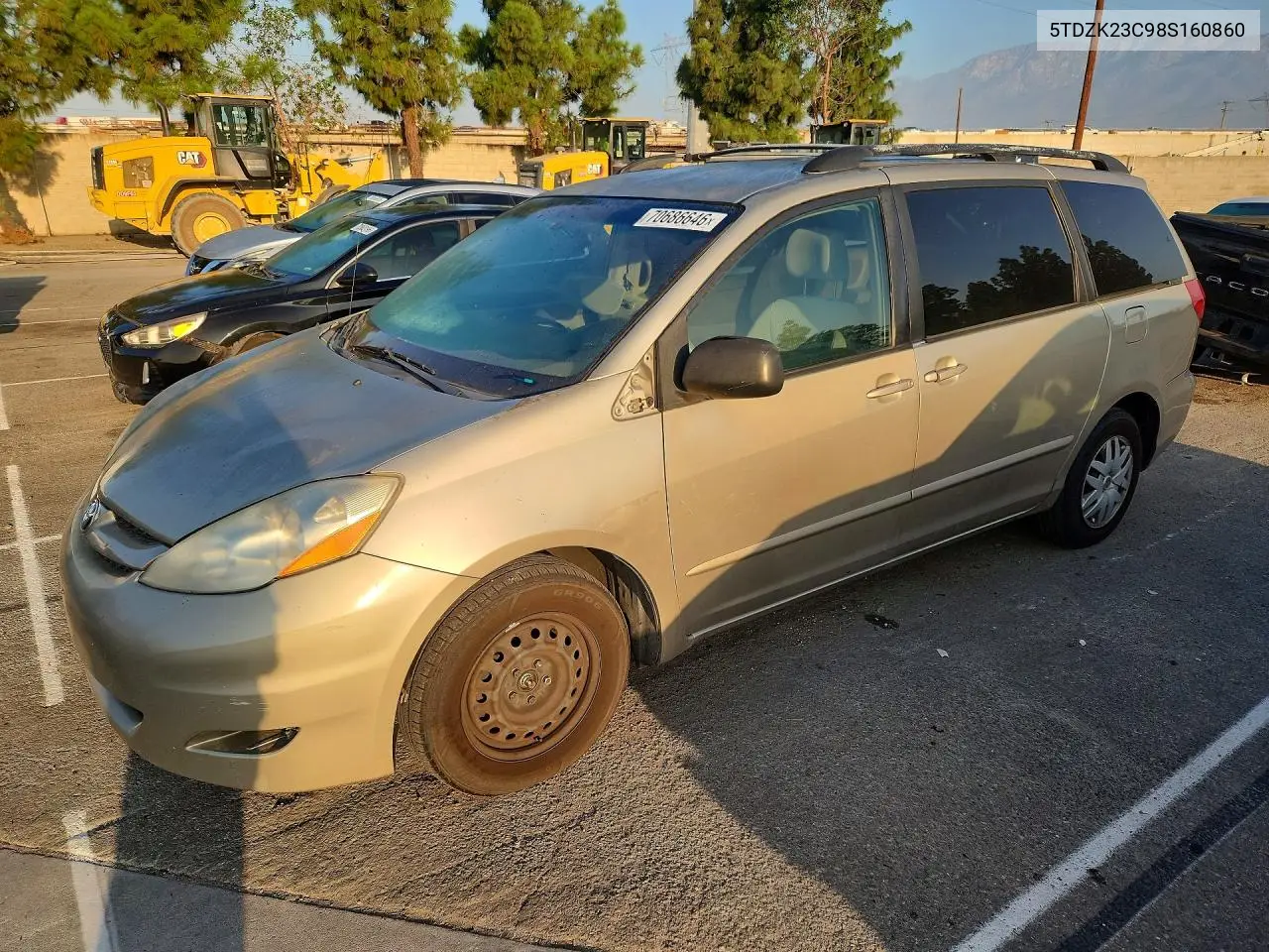 TOYOTA SIENNA 2008, VIN 5TDZK23C98S160860