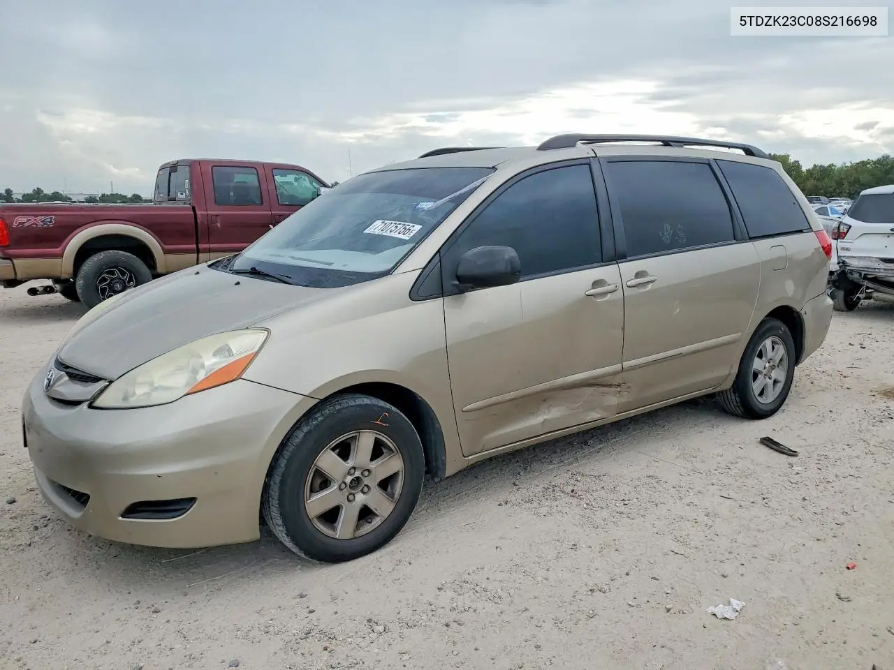 TOYOTA SIENNA 2008, VIN 5TDZK23C08S216698