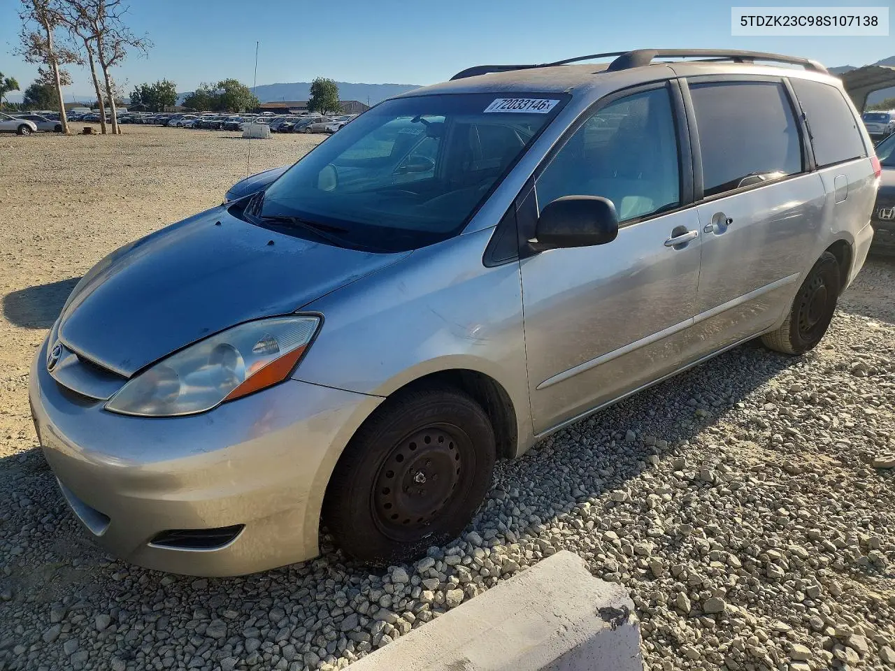 TOYOTA SIENNA 2008, VIN 5TDZK23C98S107138