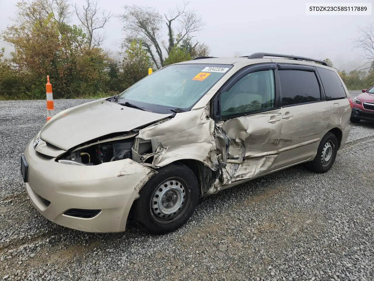 TOYOTA SIENNA 2008, VIN 5TDZK23C58S117889