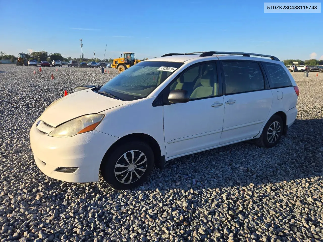 TOYOTA SIENNA 2008, VIN 5TDZK23C48S116748