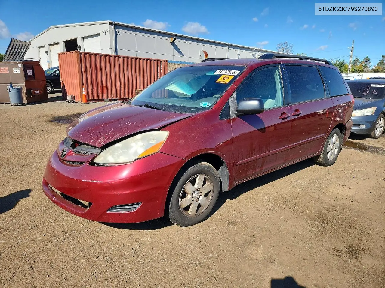 TOYOTA SIENNA 2009, VIN 5TDZK23C79S270890