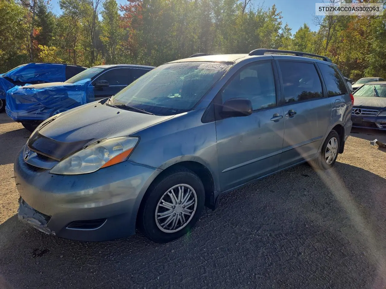 TOYOTA SIENNA 2010, VIN 5TDZK4CC0AS302093