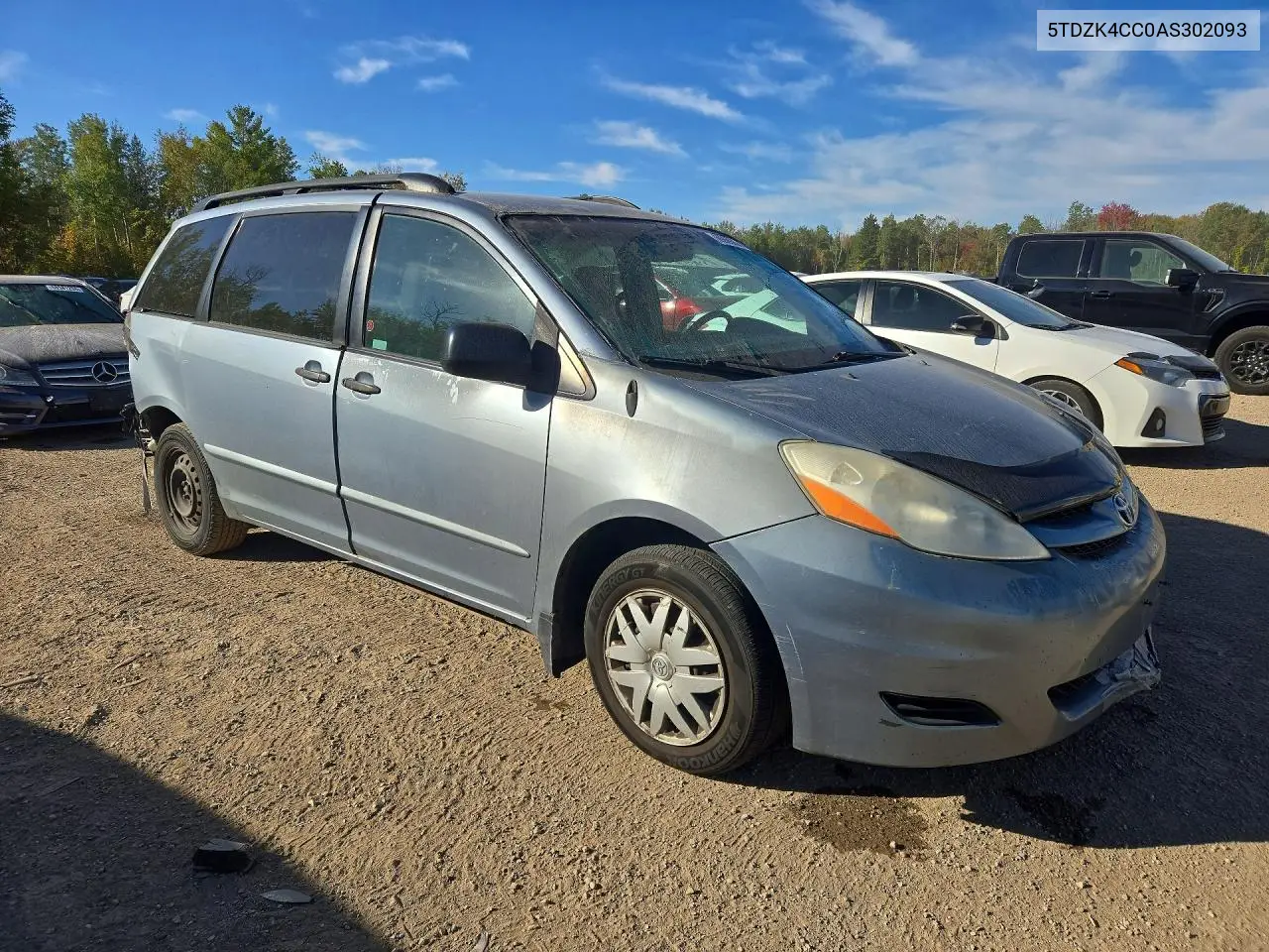 2010 TOYOTA SIENNA VIN 5TDZK4CC0AS302093 — фото 4