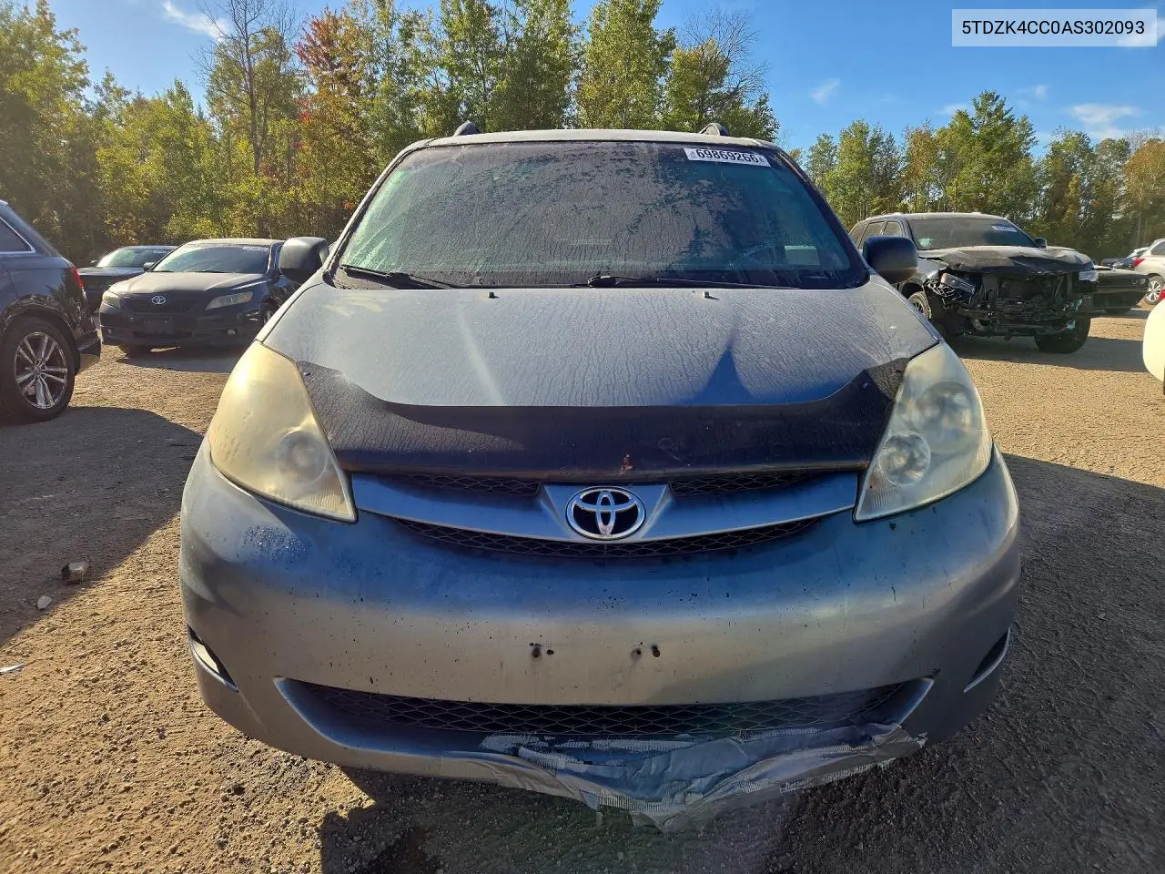2010 TOYOTA SIENNA VIN 5TDZK4CC0AS302093 — фото 5