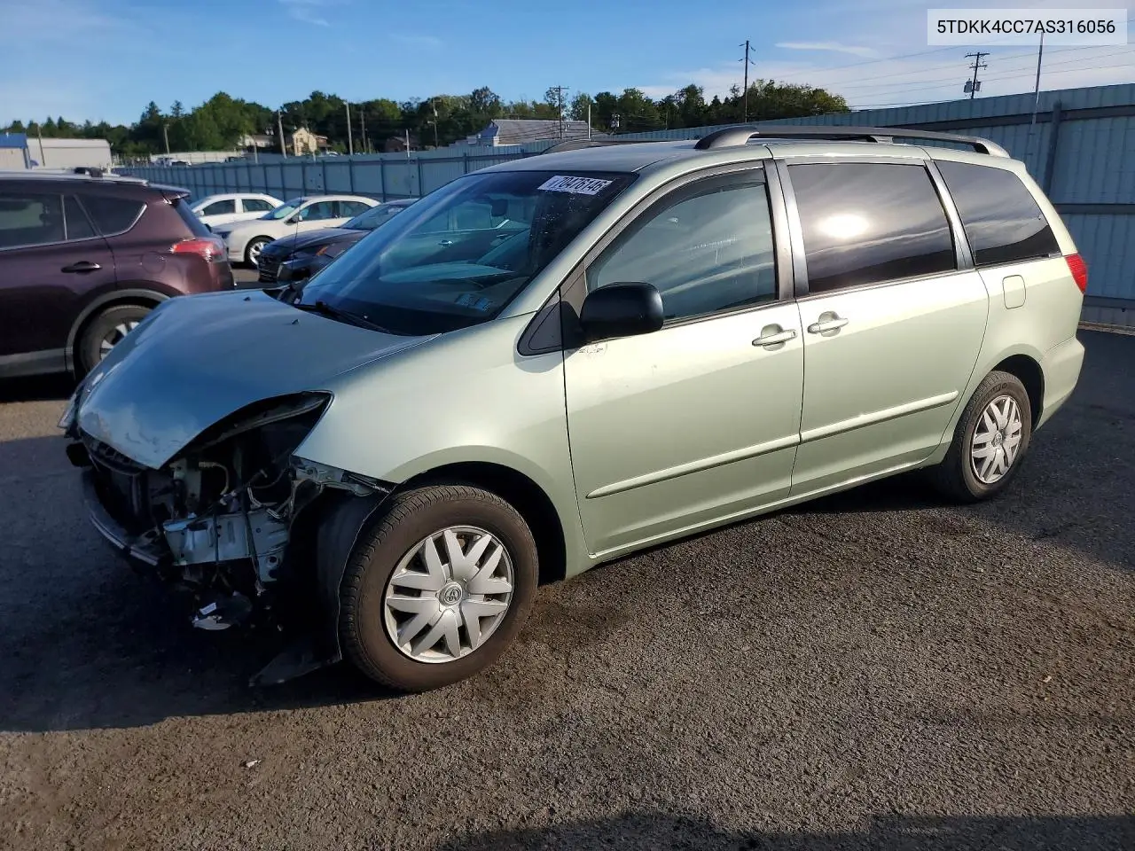 TOYOTA SIENNA 2010, VIN 5TDKK4CC7AS316056
