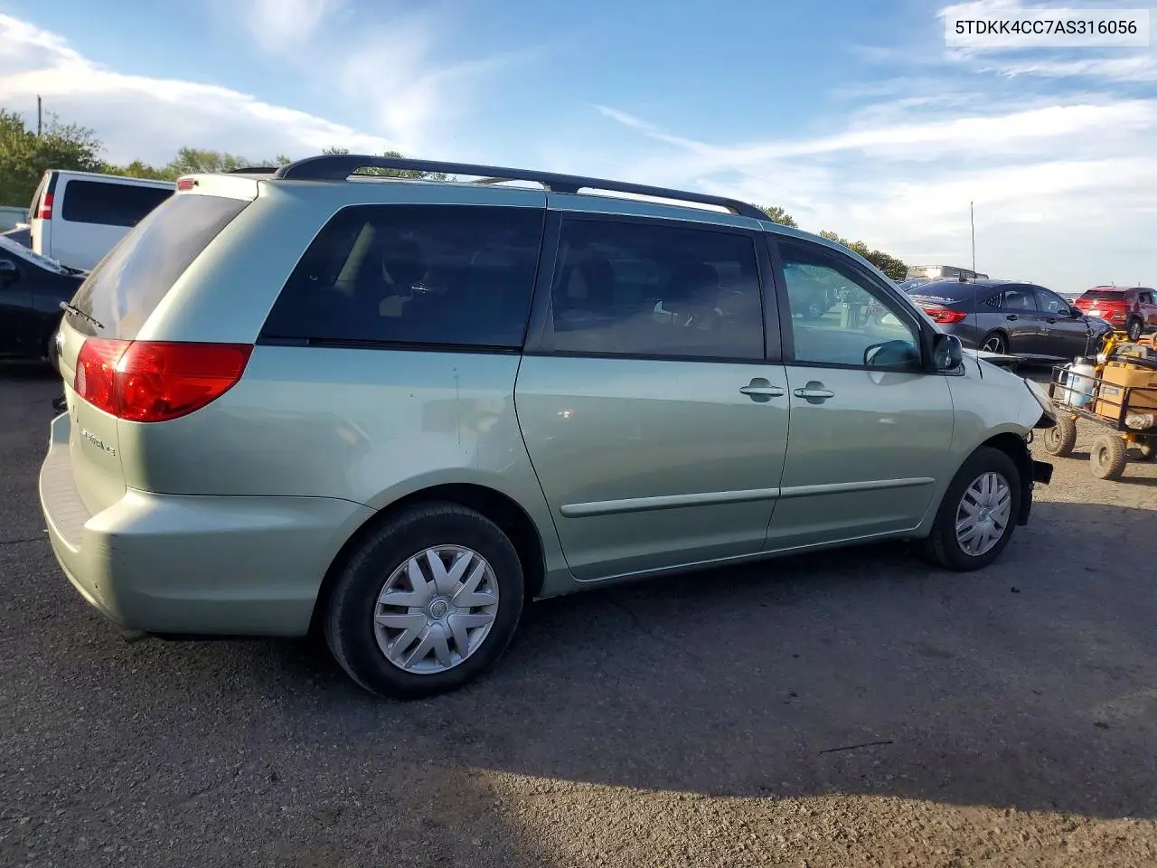 2010 TOYOTA SIENNA VIN 5TDKK4CC7AS316056 — фото 3