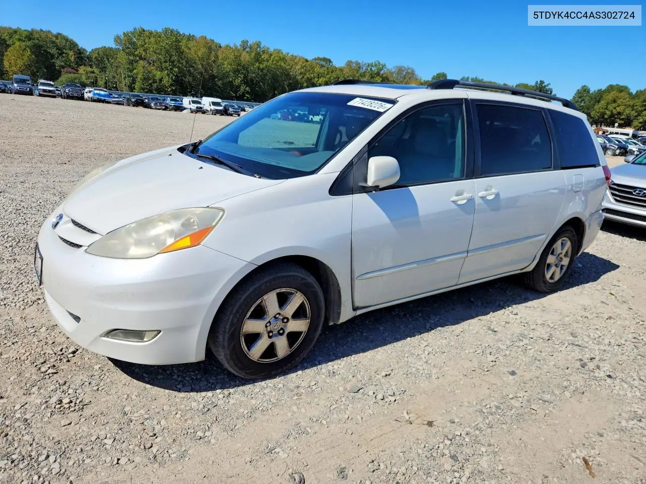 TOYOTA SIENNA 2010, VIN 5TDYK4CC4AS302724