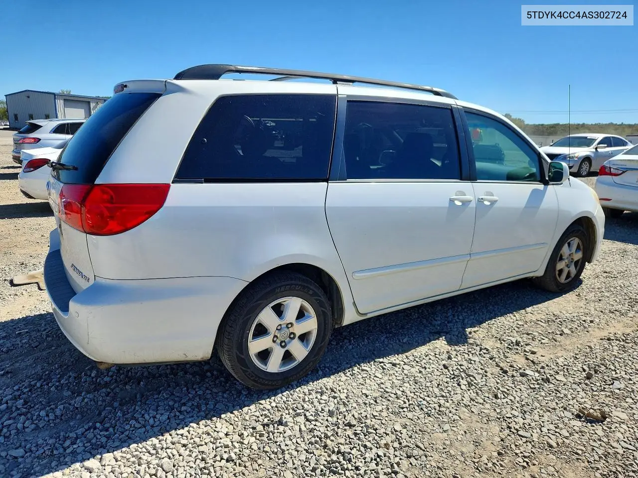 2010 TOYOTA SIENNA VIN 5TDYK4CC4AS302724 — фото 3