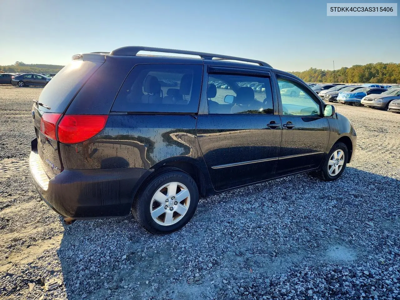 2010 TOYOTA SIENNA VIN 5TDKK4CC3AS315406 — фото 3