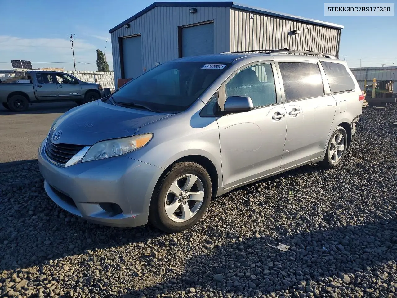 TOYOTA SIENNA 2011, VIN 5TDKK3DC7BS170350