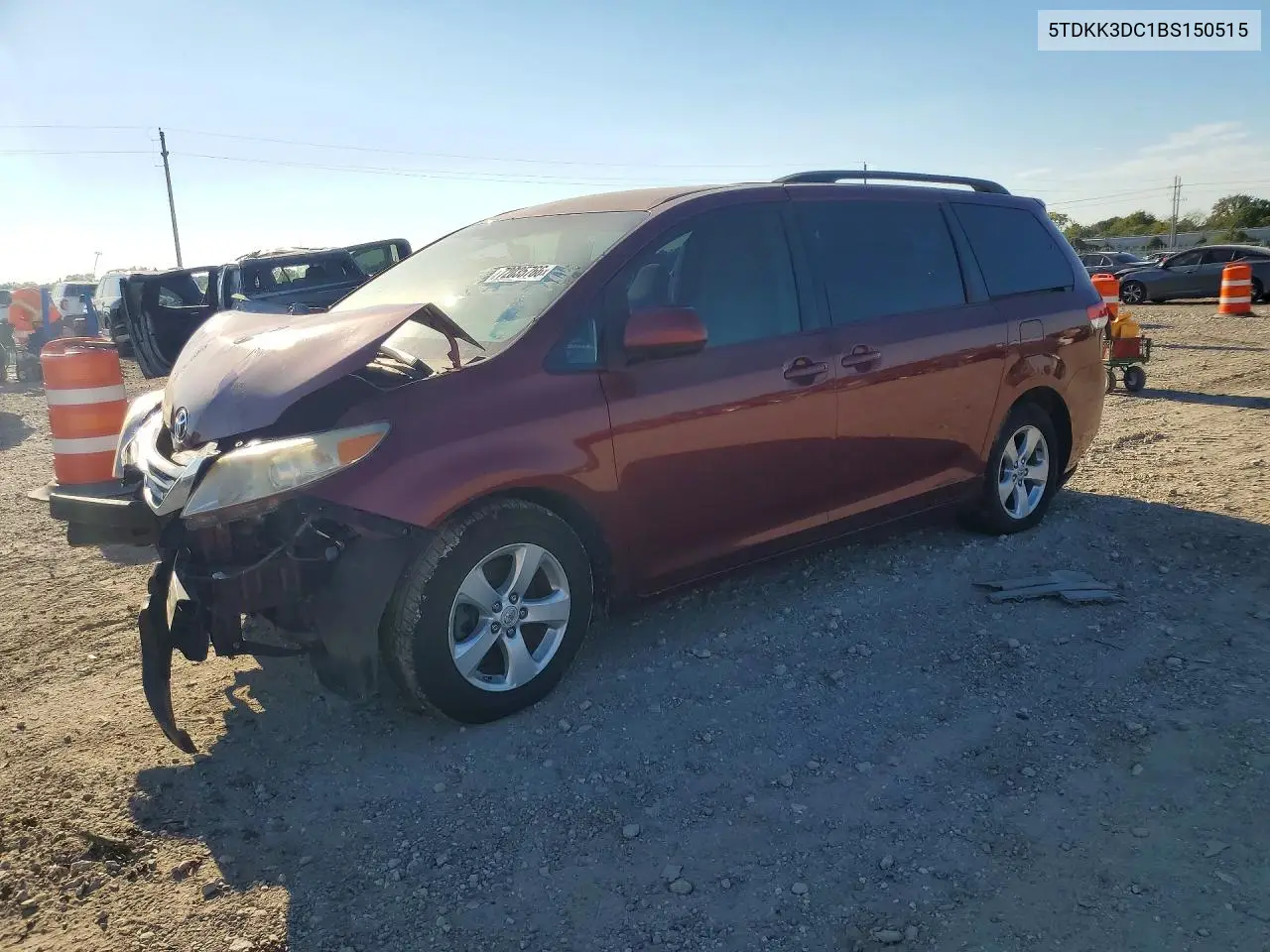 TOYOTA SIENNA 2011, VIN 5TDKK3DC1BS150515
