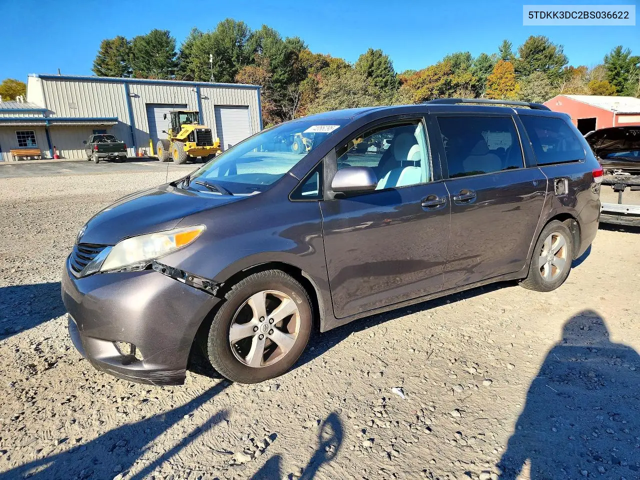 TOYOTA SIENNA 2011, VIN 5TDKK3DC2BS036622