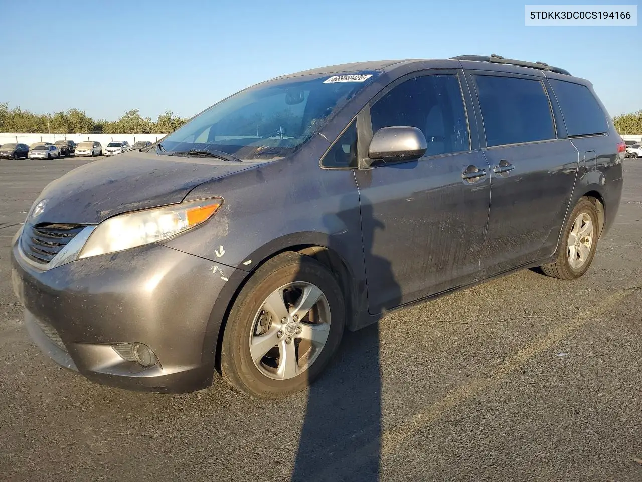 TOYOTA SIENNA 2012, VIN 5TDKK3DC0CS194166