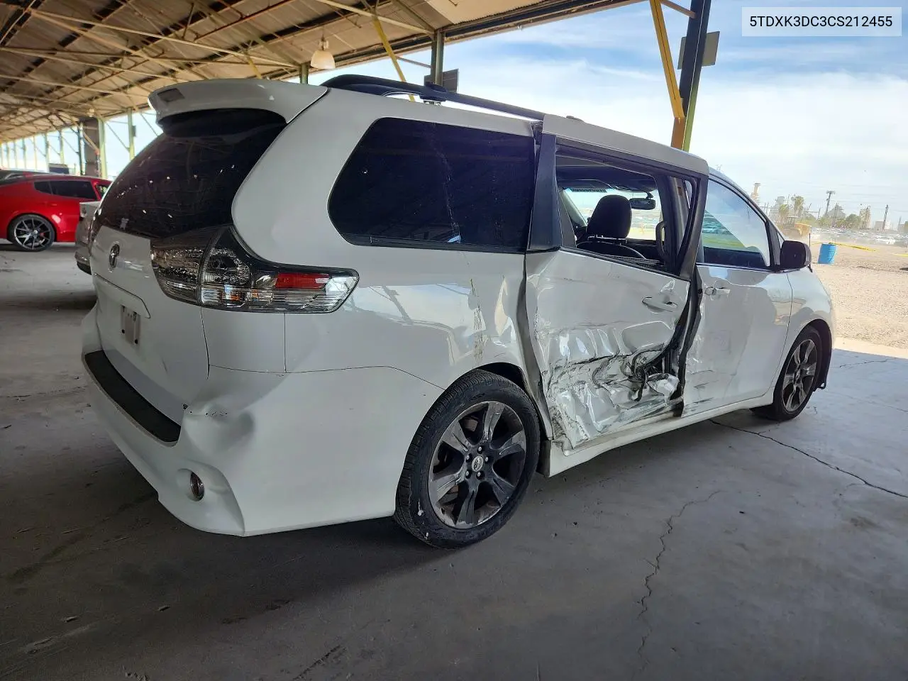 2012 TOYOTA SIENNA VIN 5TDXK3DC3CS212455 — фото 3