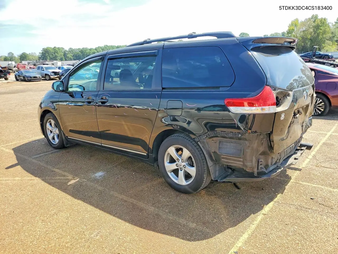 2012 TOYOTA SIENNA VIN 5TDKK3DC4CS183400 — фото 2