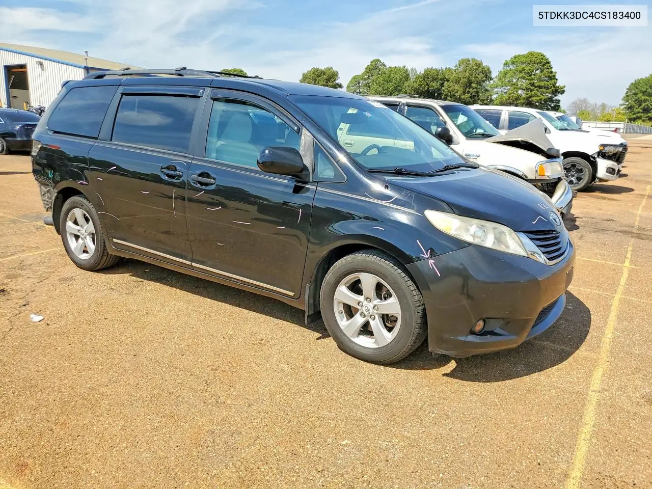2012 TOYOTA SIENNA VIN 5TDKK3DC4CS183400 — фото 4