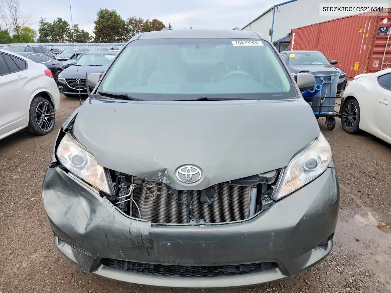 2012 TOYOTA SIENNA VIN 5TDZK3DC4CS216541 — фото 5