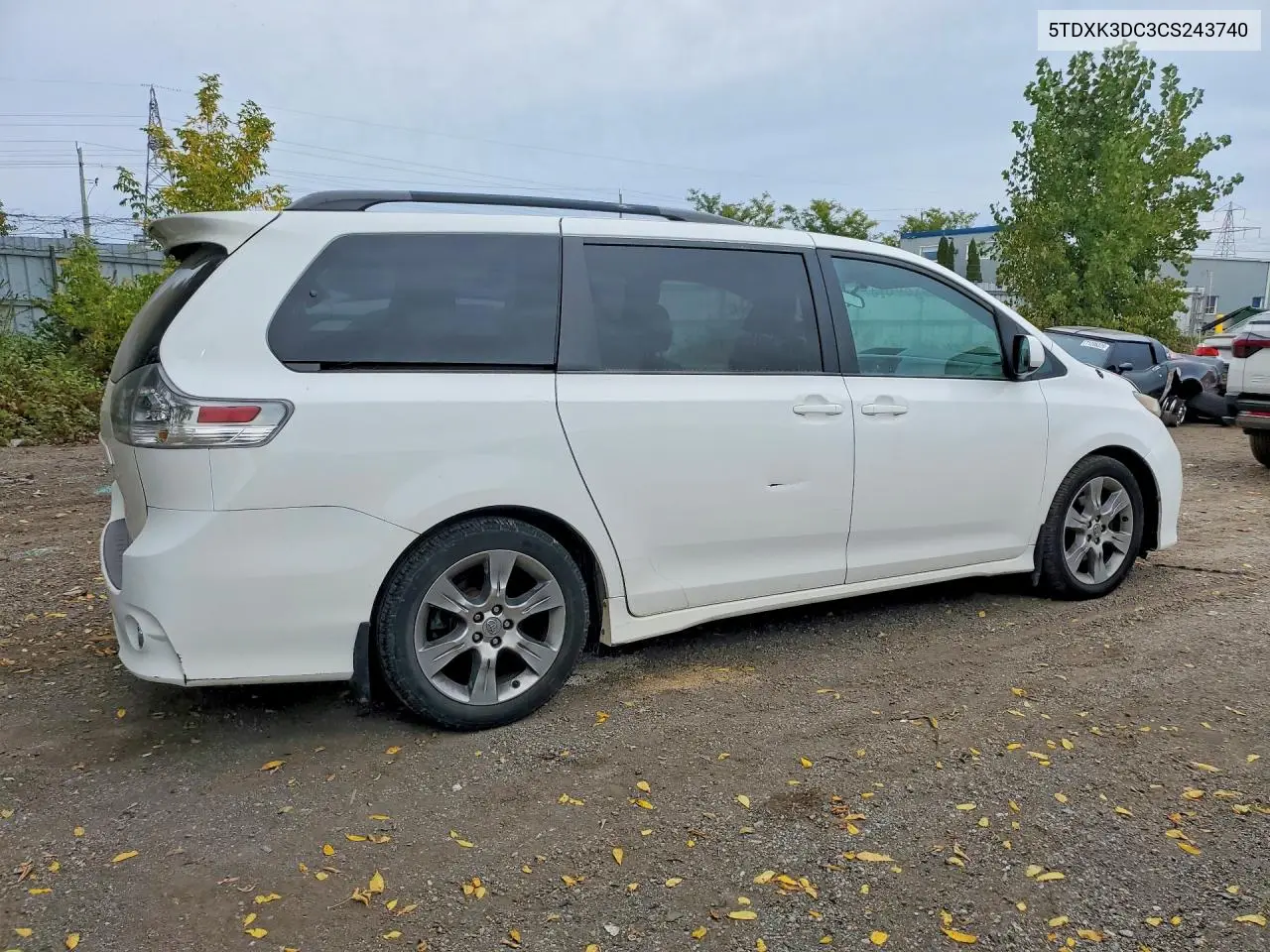 2012 TOYOTA SIENNA VIN 5TDXK3DC3CS243740 — фото 3