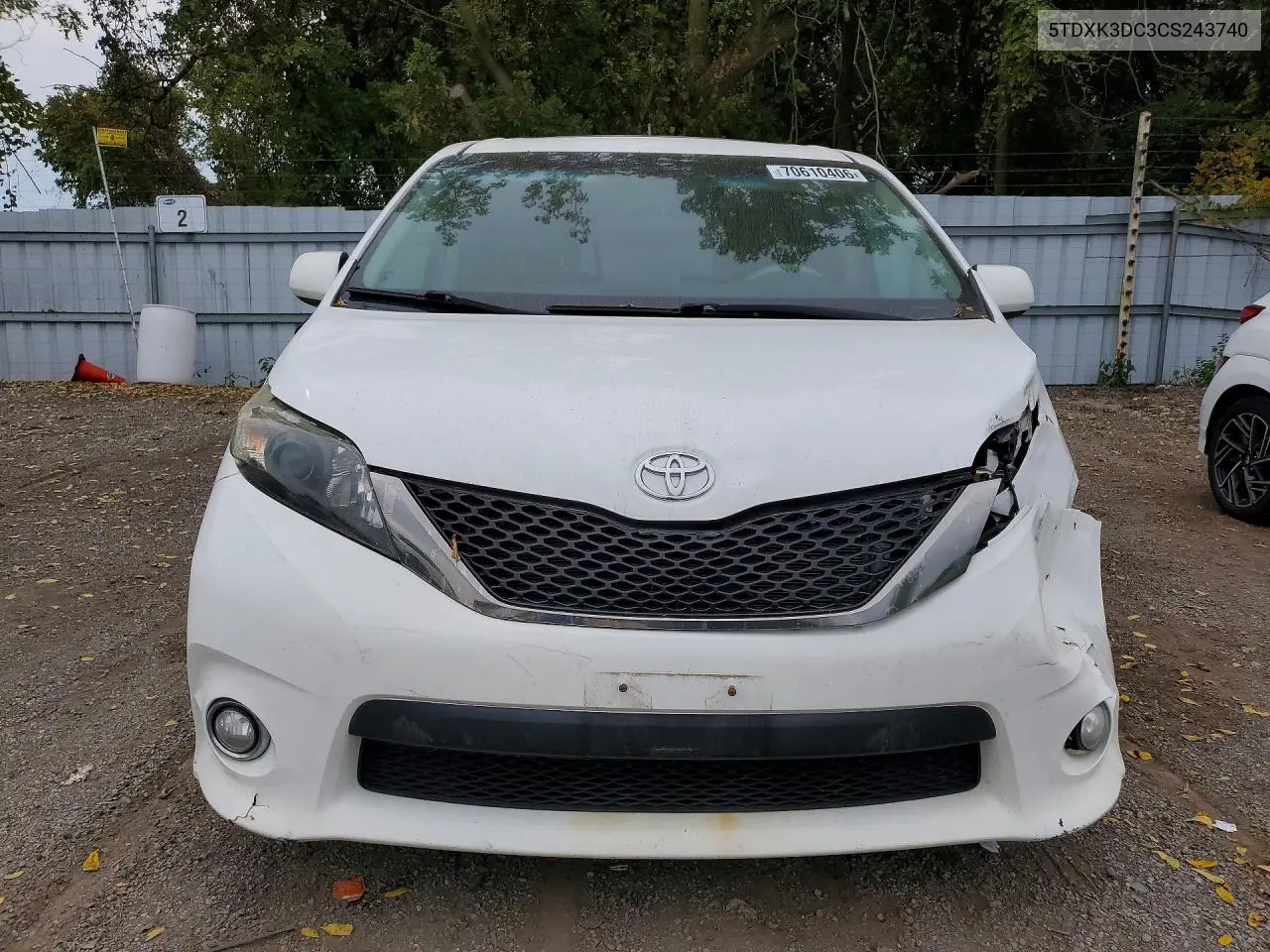 2012 TOYOTA SIENNA VIN 5TDXK3DC3CS243740 — фото 5