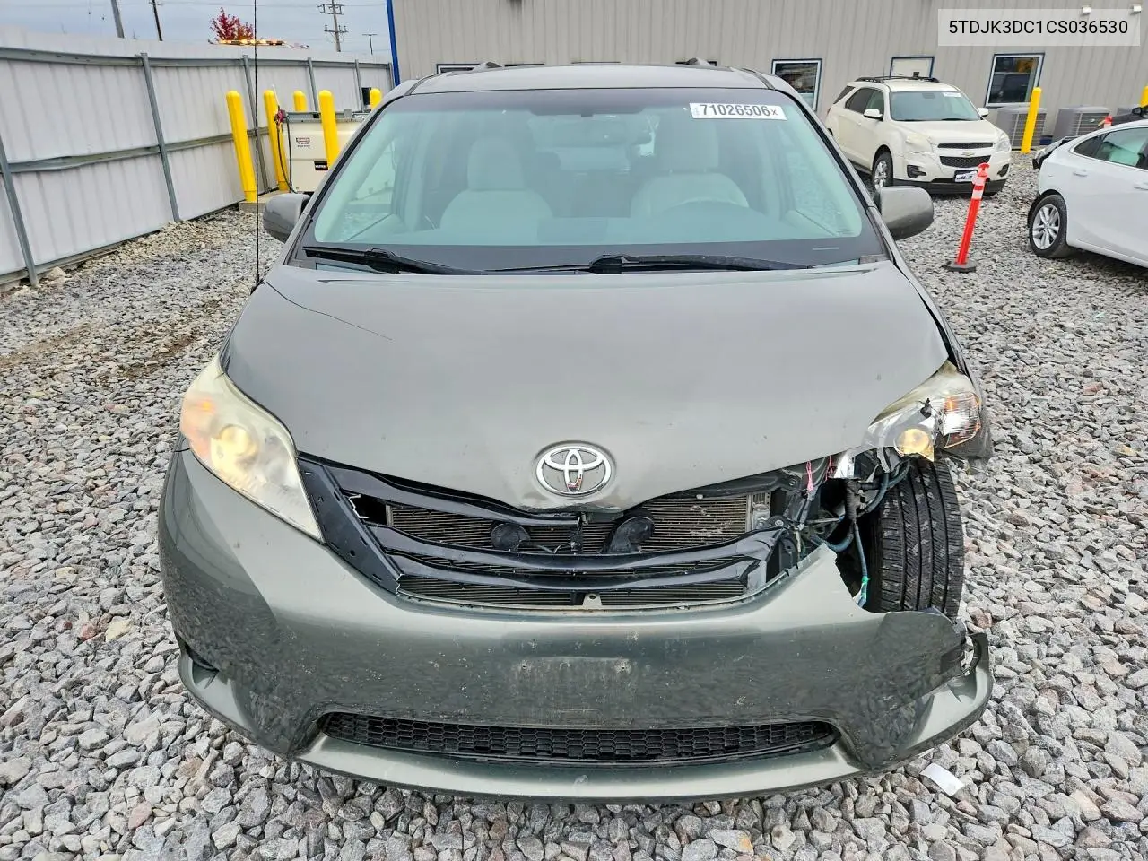 2012 TOYOTA SIENNA VIN 5TDJK3DC1CS036530 — фото 5