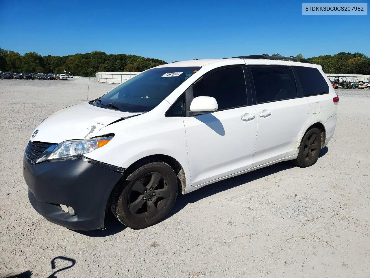TOYOTA SIENNA 2012, VIN 5TDKK3DC0CS207952