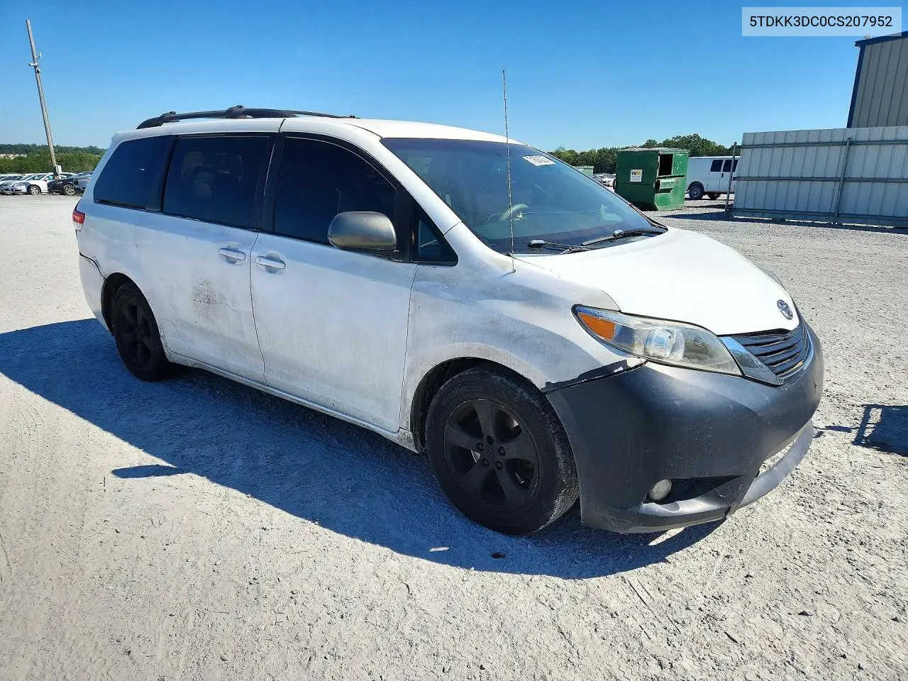 2012 TOYOTA SIENNA VIN 5TDKK3DC0CS207952 — фото 4