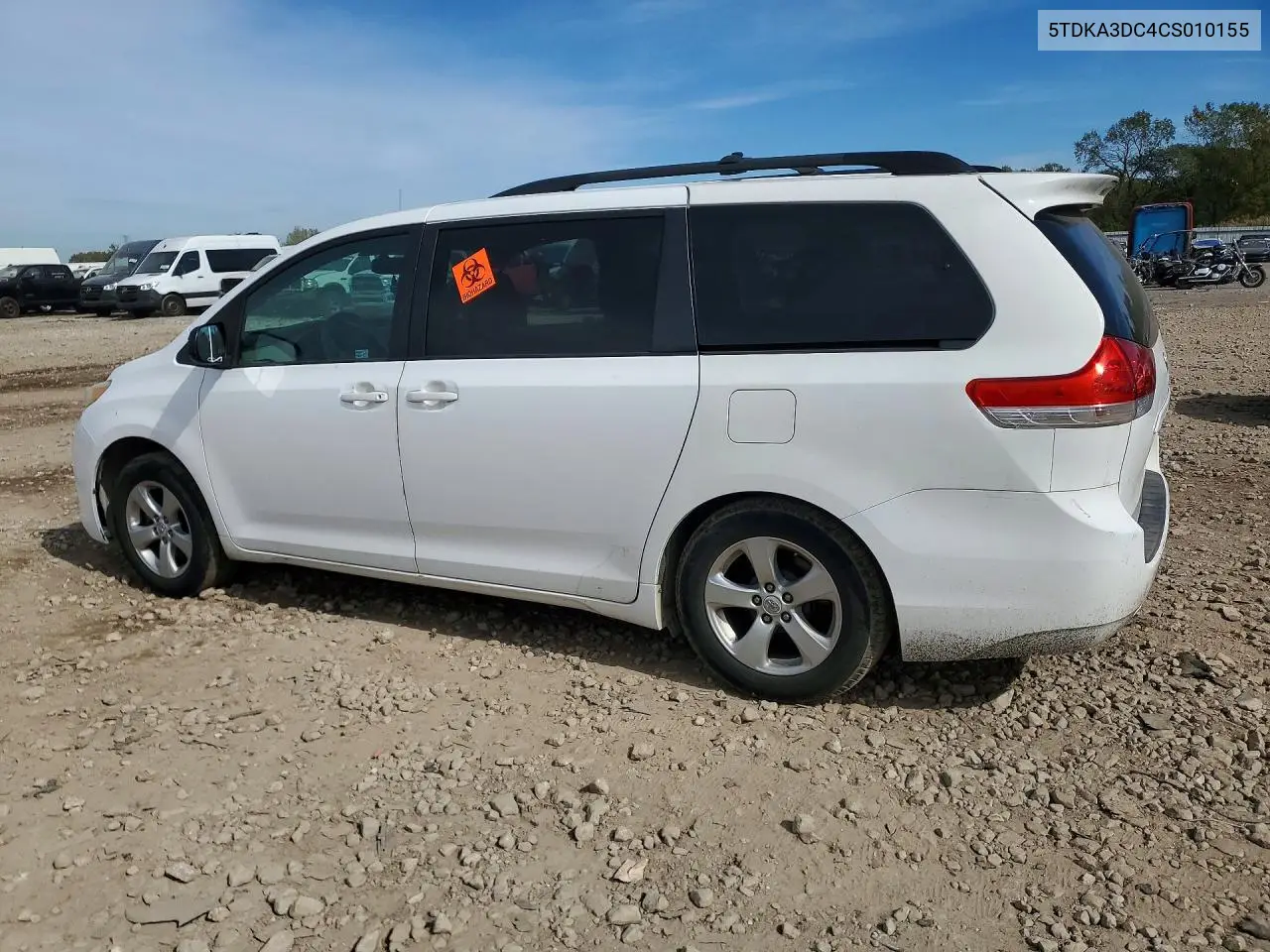 2012 TOYOTA SIENNA VIN 5TDKA3DC4CS010155 — фото 2