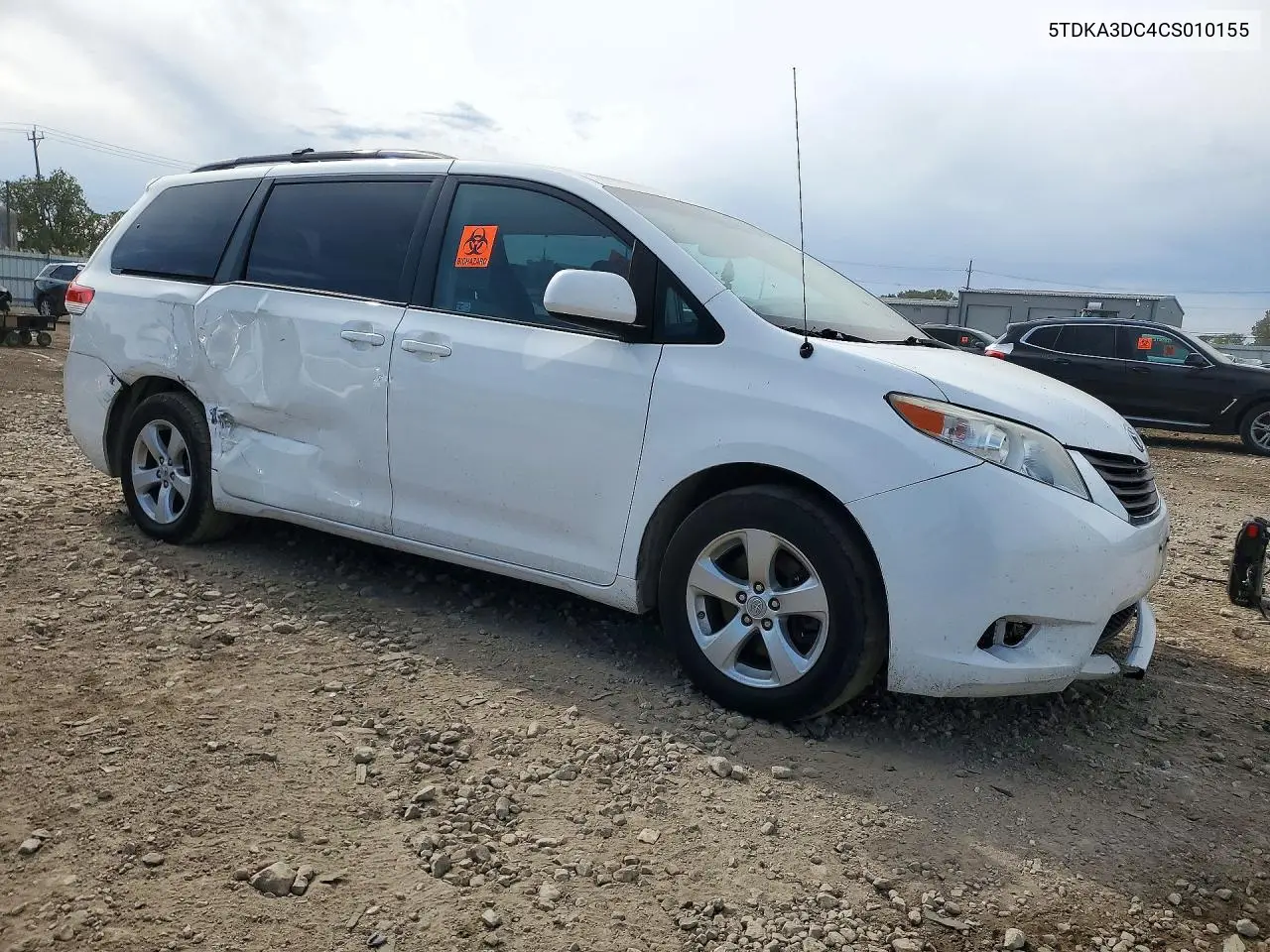 2012 TOYOTA SIENNA VIN 5TDKA3DC4CS010155 — фото 4