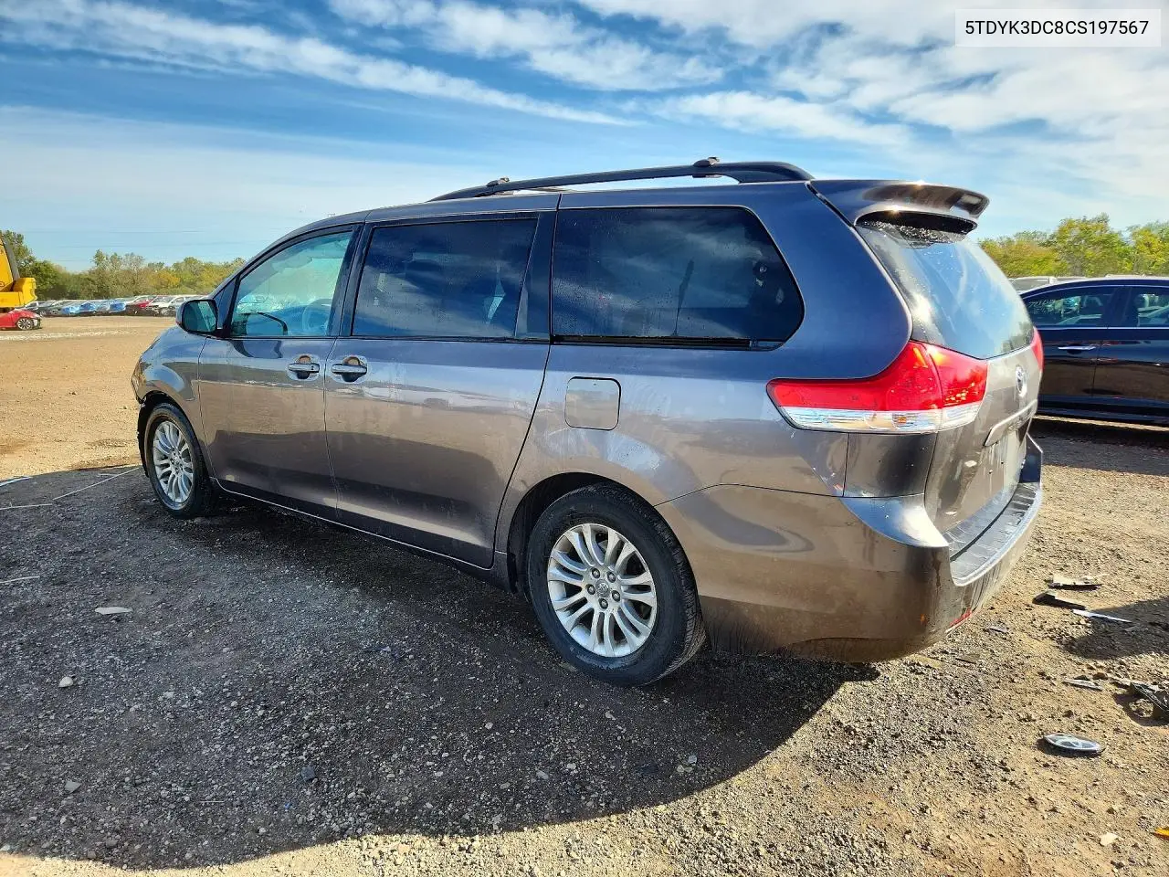 2012 TOYOTA SIENNA VIN 5TDYK3DC8CS197567 — фото 2