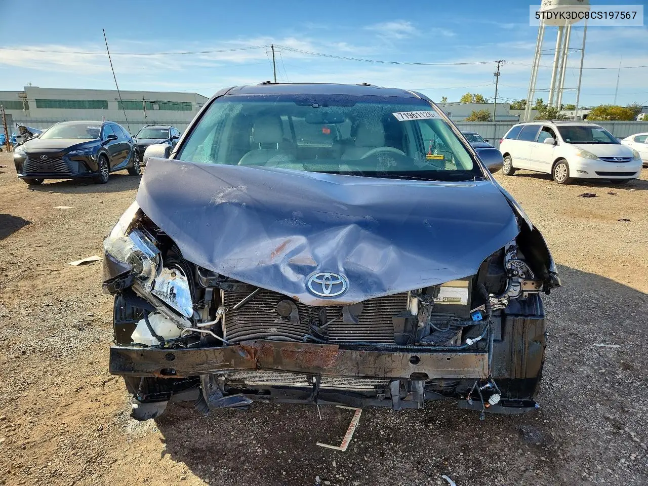 2012 TOYOTA SIENNA VIN 5TDYK3DC8CS197567 — фото 5