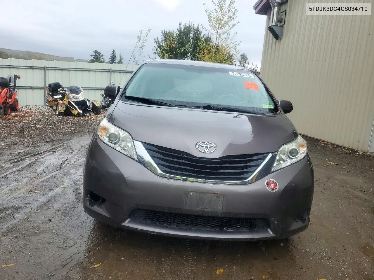 2012 TOYOTA SIENNA VIN 5TDJK3DC4CS034710 — фото 5