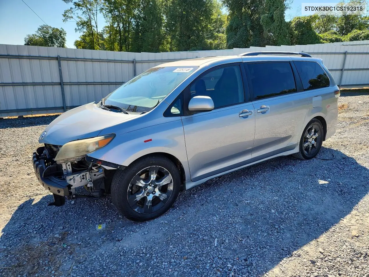 TOYOTA SIENNA 2012, VIN 5TDXK3DC1CS192318