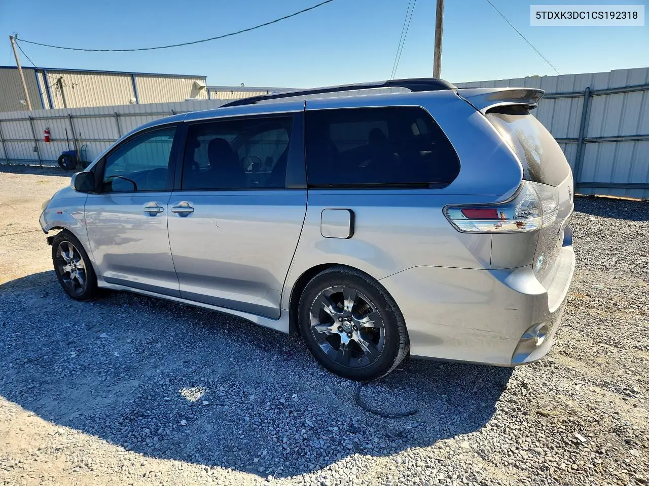 2012 TOYOTA SIENNA VIN 5TDXK3DC1CS192318 — фото 2