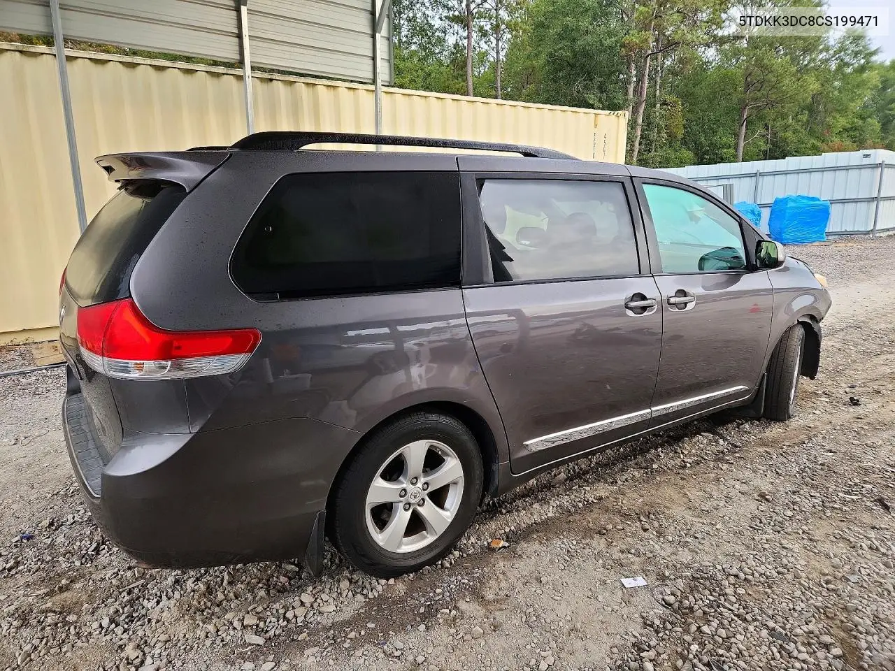 2012 TOYOTA SIENNA VIN 5TDKK3DC8CS199471 — фото 3