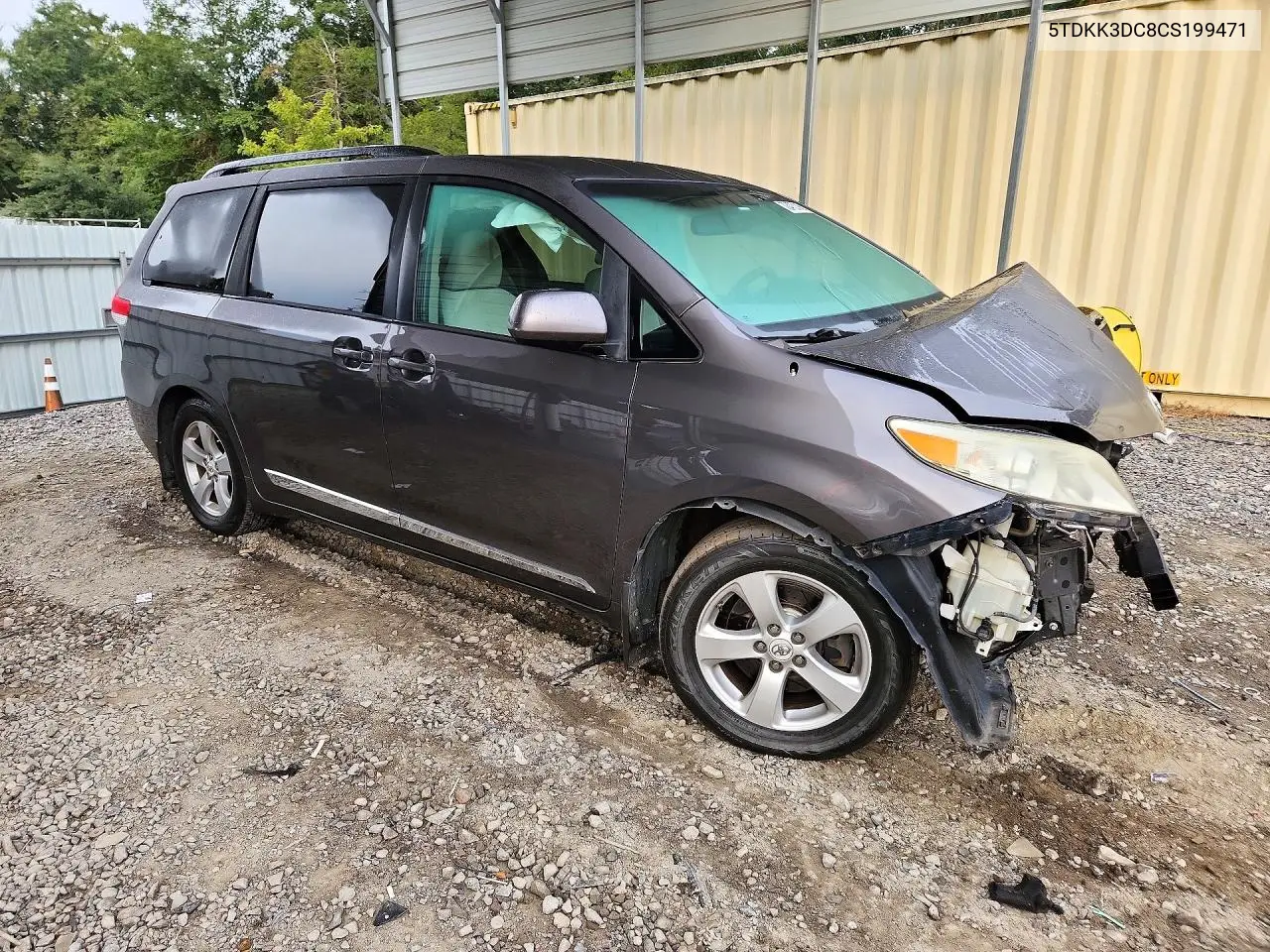 2012 TOYOTA SIENNA VIN 5TDKK3DC8CS199471 — фото 4