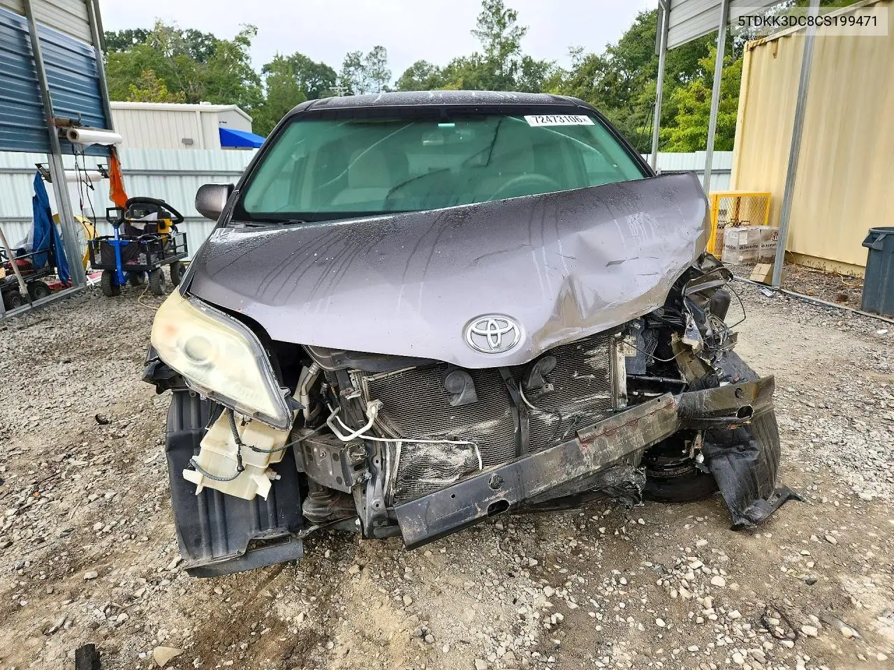 2012 TOYOTA SIENNA VIN 5TDKK3DC8CS199471 — фото 5