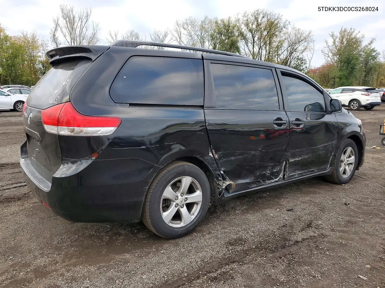 2012 TOYOTA SIENNA VIN 5TDKK3DC0CS268024 — фото 3