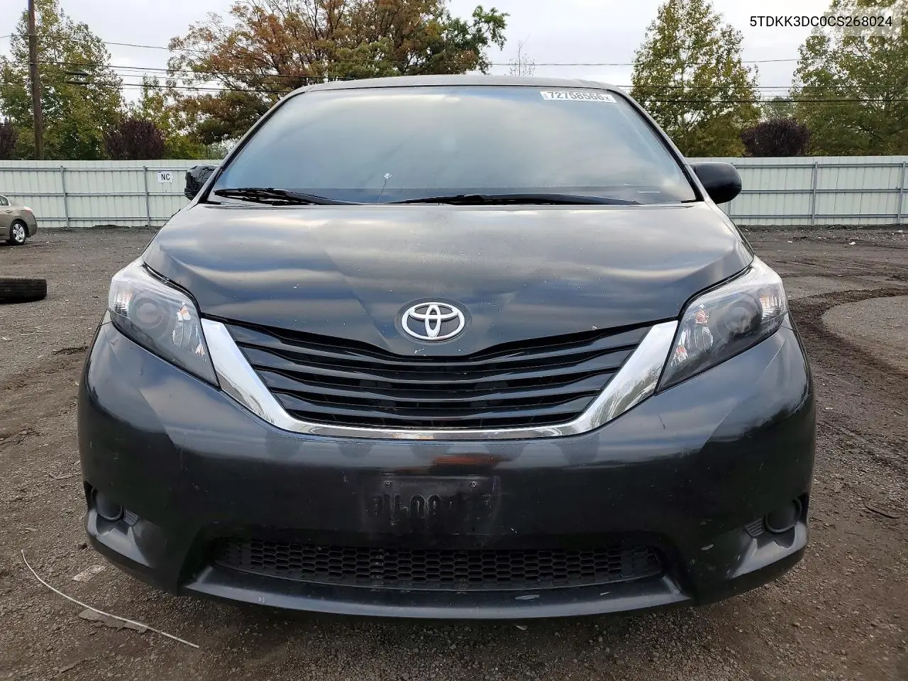2012 TOYOTA SIENNA VIN 5TDKK3DC0CS268024 — фото 5