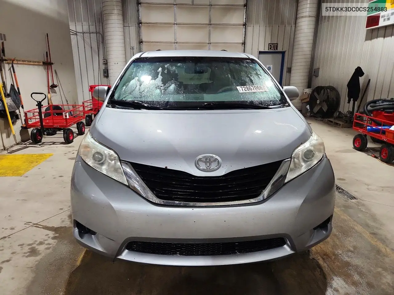 2012 TOYOTA SIENNA VIN 5TDKK3DC0CS254883 — фото 5