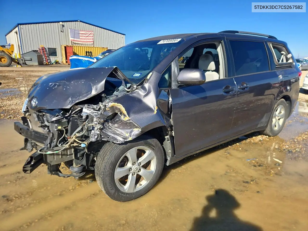 TOYOTA SIENNA 2012, VIN 5TDKK3DC7CS267582