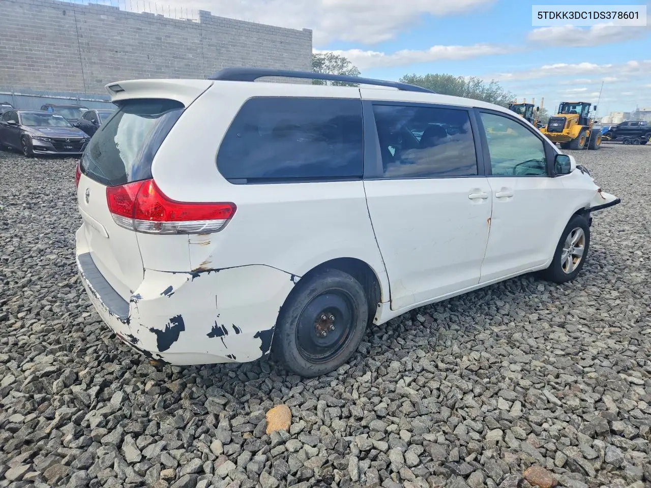 2013 TOYOTA SIENNA VIN 5TDKK3DC1DS378601 — фото 3