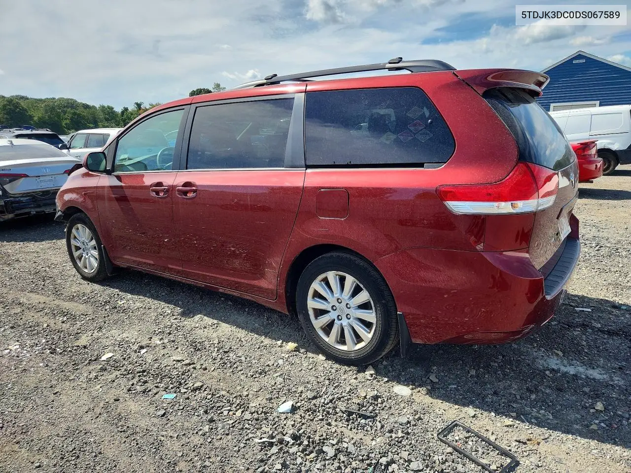 2013 TOYOTA SIENNA VIN 5TDJK3DC0DS067589 — фото 2